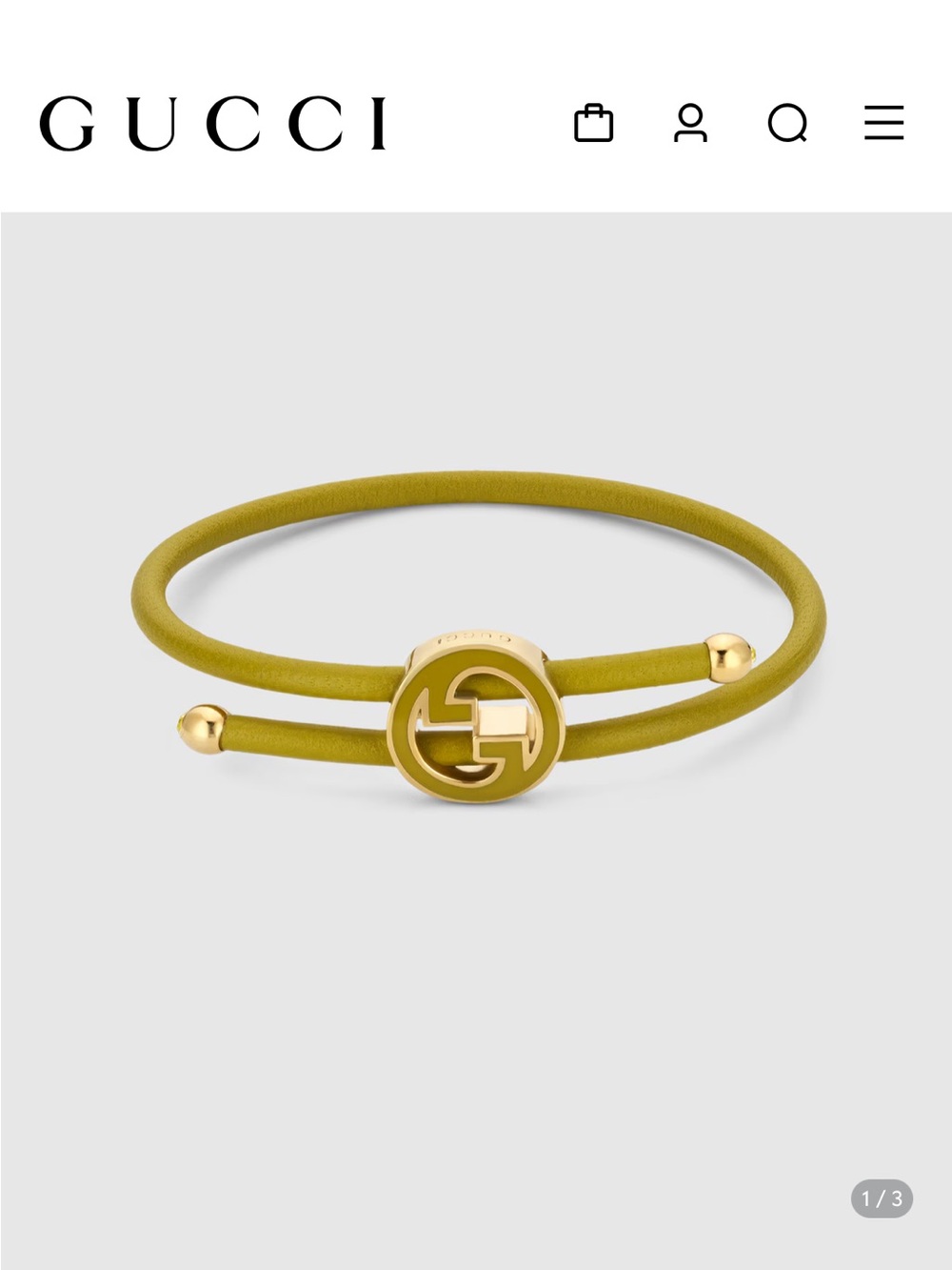 Gucci Yellow Enamel Round Interlocking G Bracelet